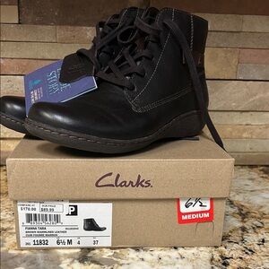 Clarks Dark Brown Leather Women’s Boots